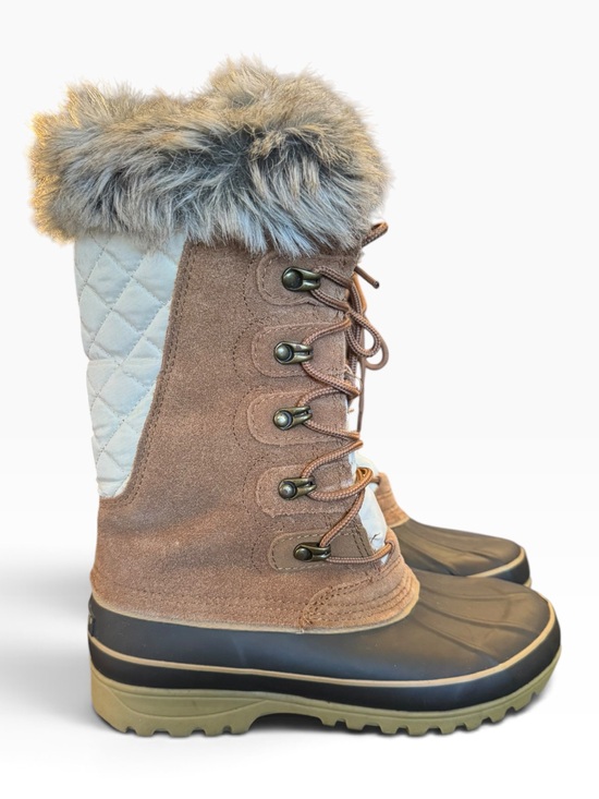 Khombu Shoes - Khombu Faux-Fur Trim Quilted Lace-Up Winter Warm Boots size 7